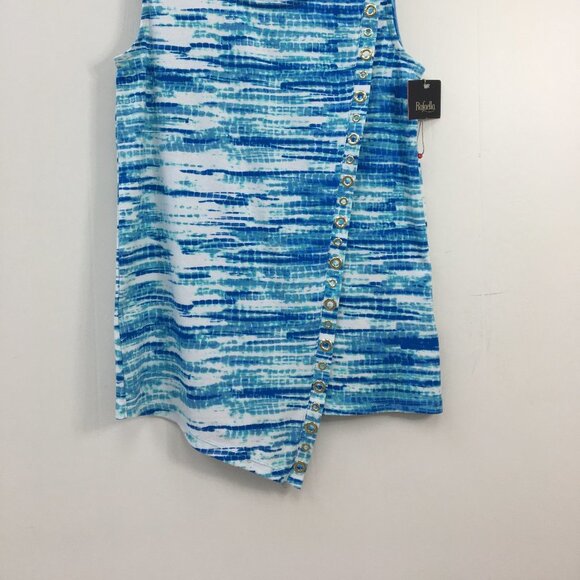 Rafaella Cabana Party Blue and White Sleeveless Top Size S NEW With Tags - Picture 2 of 6